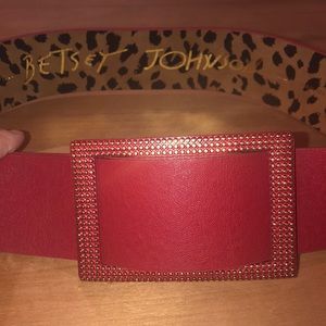 Betsy Johnson Red & Leopard Belt